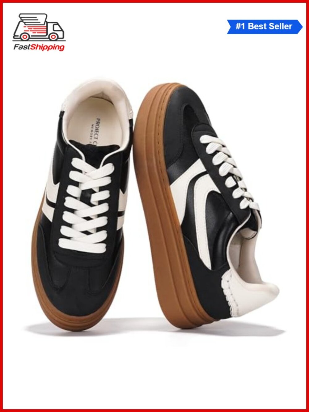 Platform Sneakers Lace-Up Memory Foam Water Resistant Women's Fashion Shoes